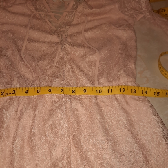 Charlotte Russe Lace Romper in Blush Pink - Picture 7 of 13